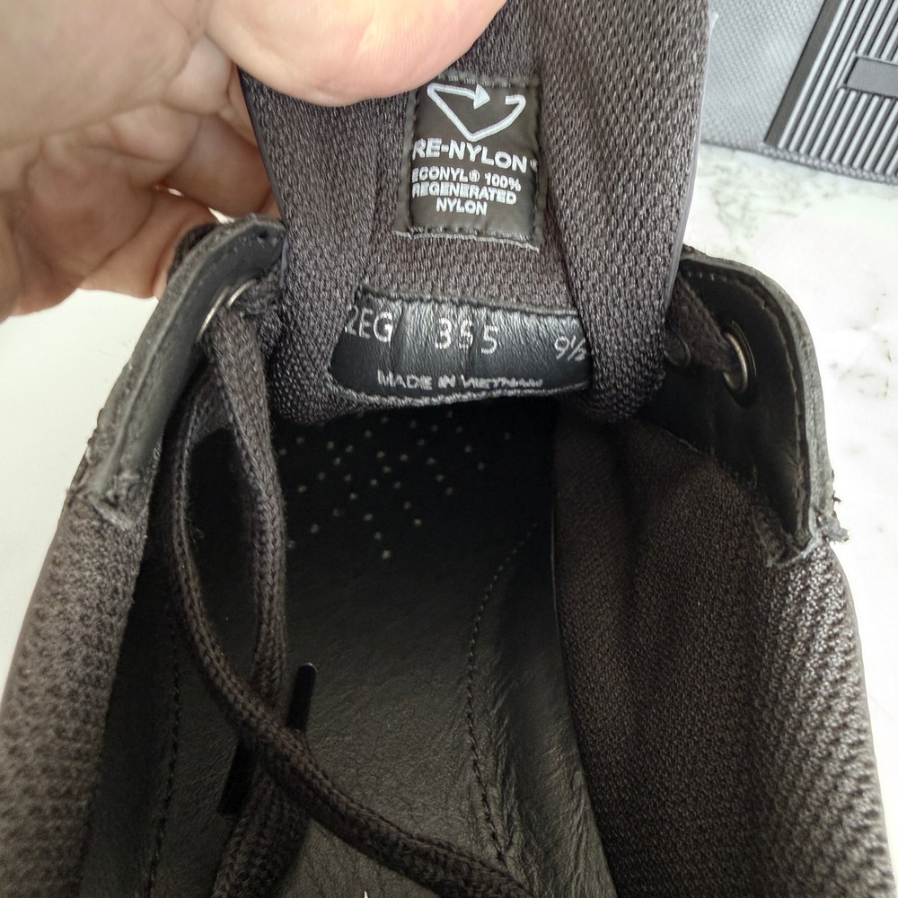 PRADA 2EG355 Blue Black Leather Re-Nylon Sneakers Shoes - NEW - US 10.5 UK 9.5 - Picture 14 of 15